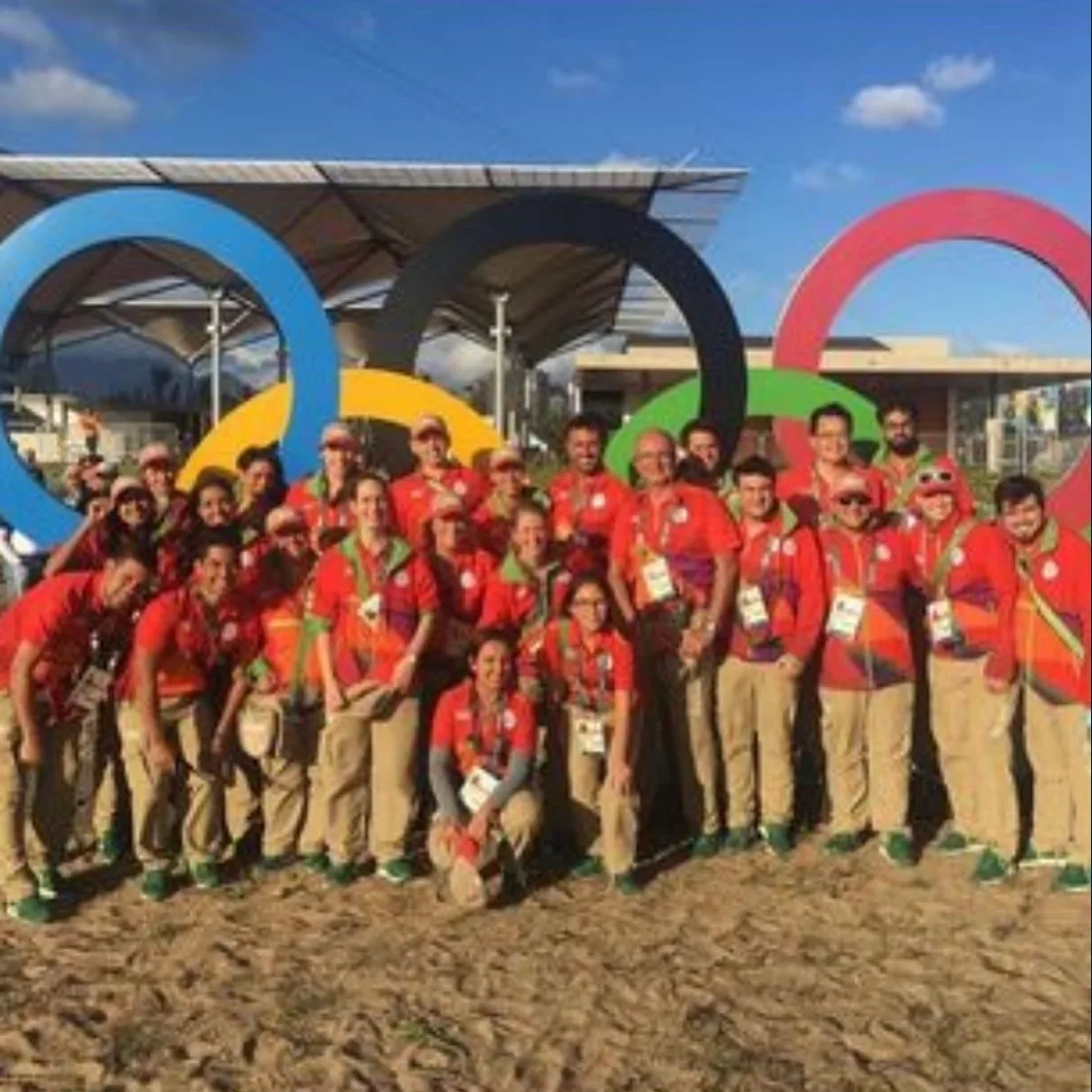 Team photo at Rio 2016 Olympic Rings